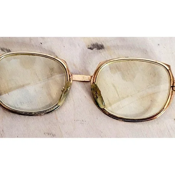 Vintage Riviera Exclusive Gold Frame Glasses MCM 60s Retro Metal 48/20